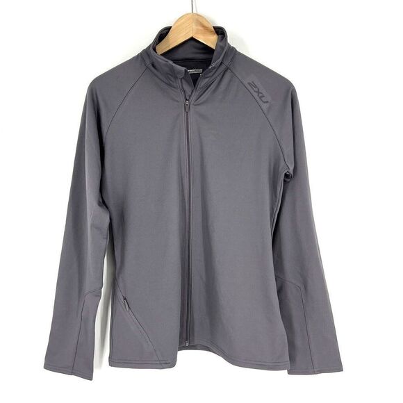 2XU Jacket Size Small Womens Gray Full Zip Micro Climate Compression Run Cycle - Picture 1 of 10